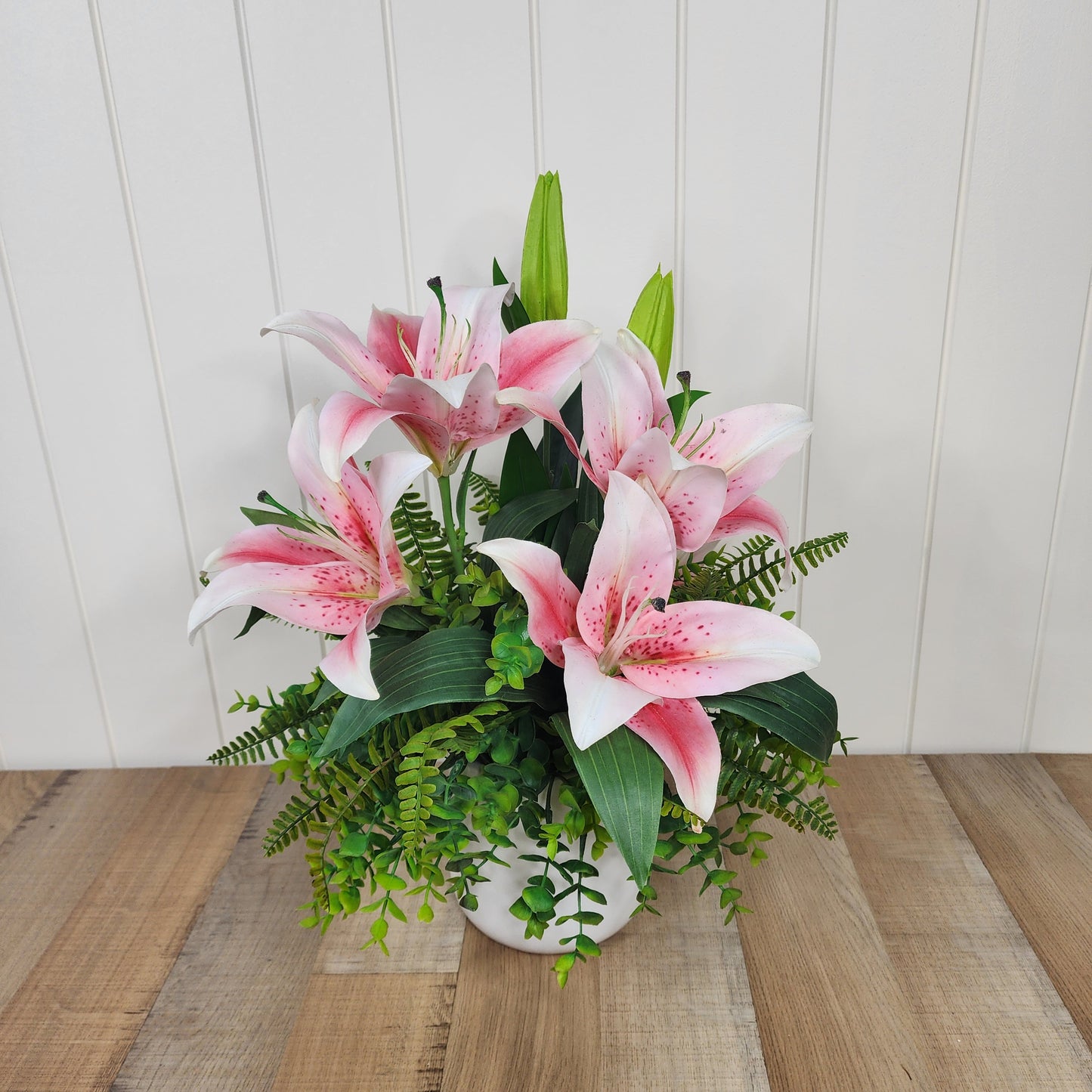 Oriental Lily Arrangement Small- Realistic Artificial Flowers