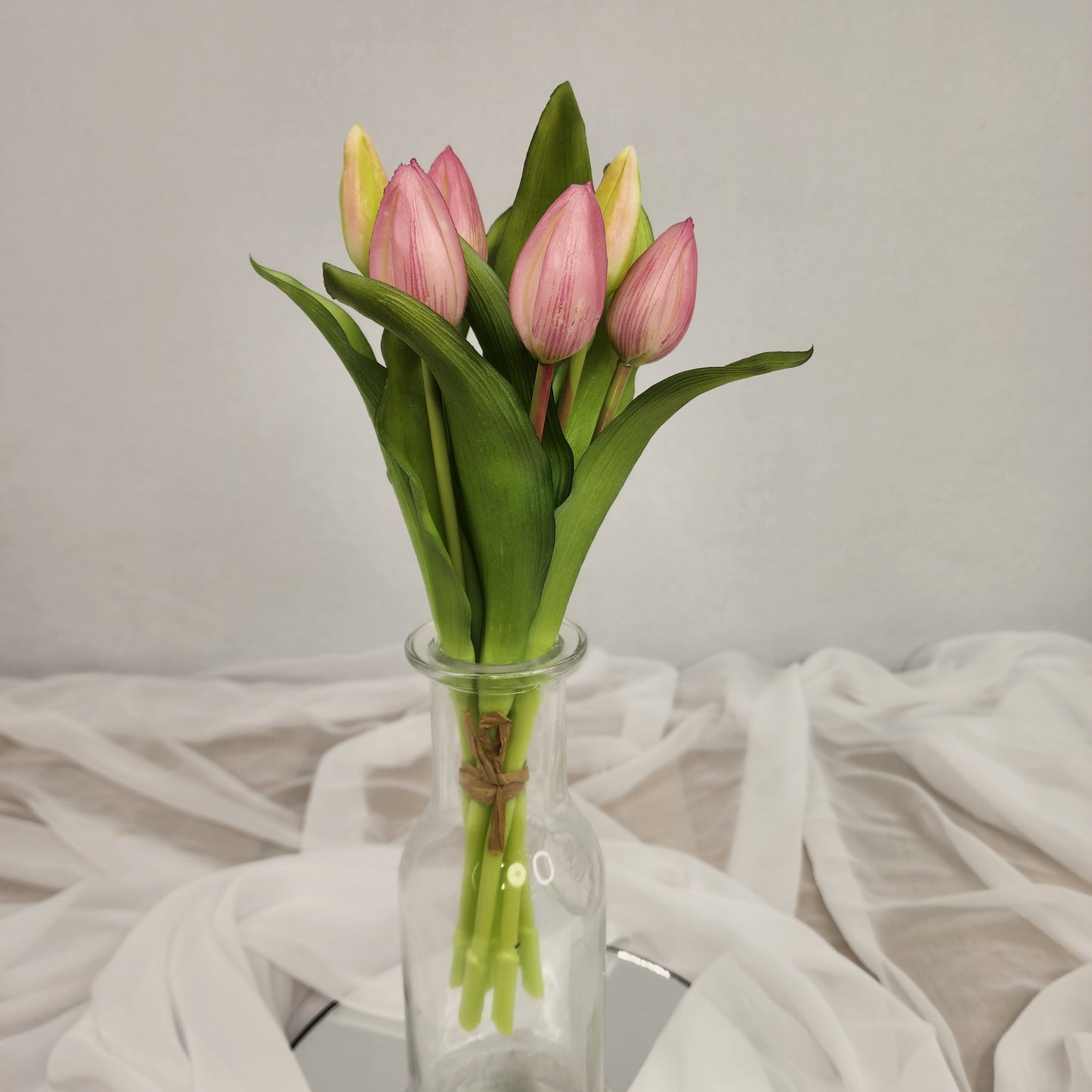 Pink Real Touch Tulip Bunch - Realistic Artificial Flowers
