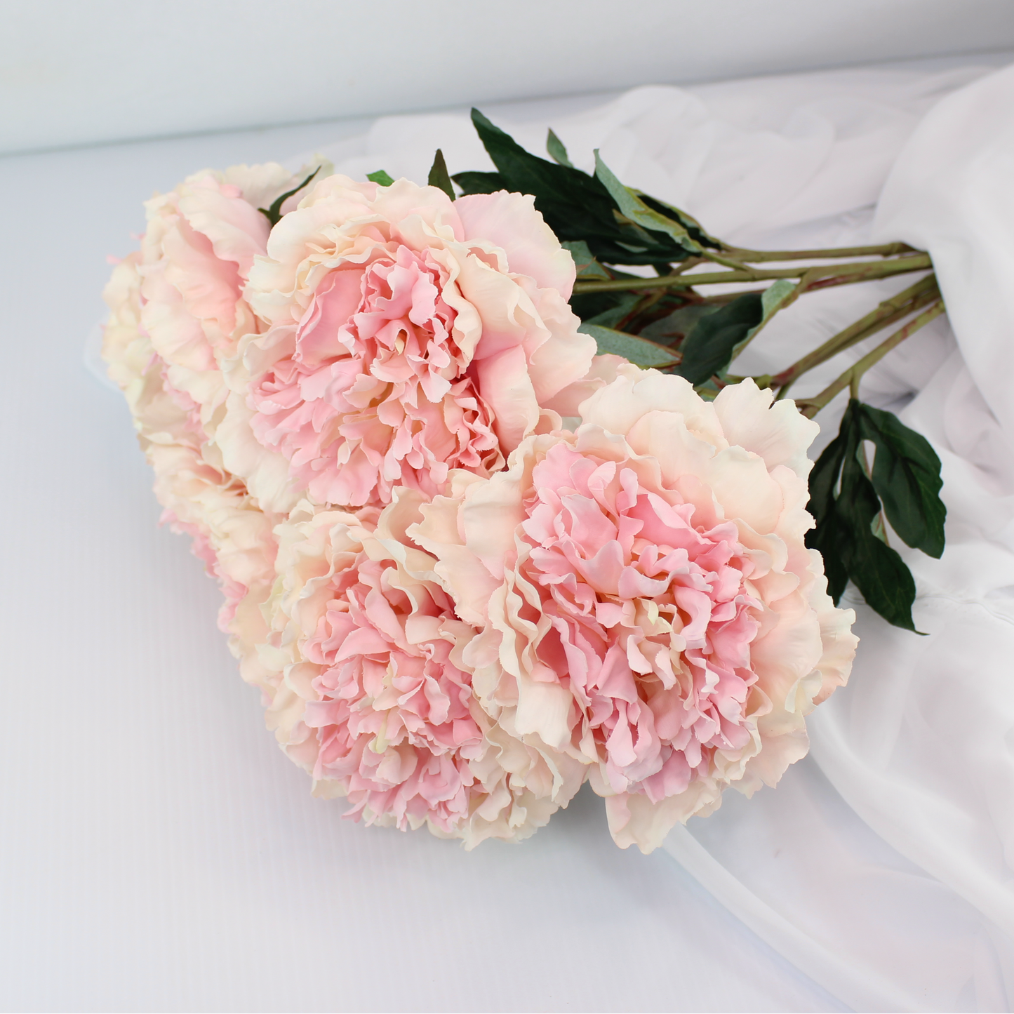 Large Pale Pink Peony Silk -Realistic Artificial Flowers