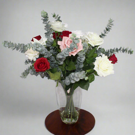 Real Touch Roses mixed with Gum in Water - Realistic Artificial Flowers