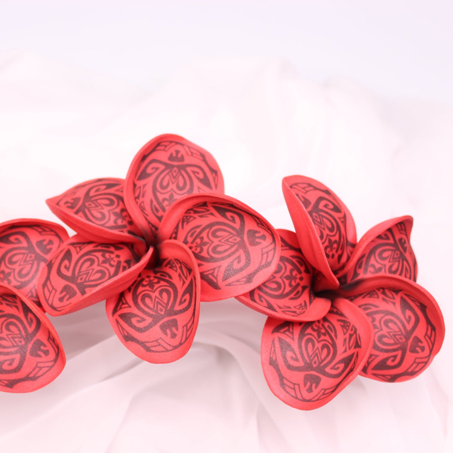 Red and Black Turtle Tattoo Frangipani Real Touch Single Stem - Realistic Artificial Flowers