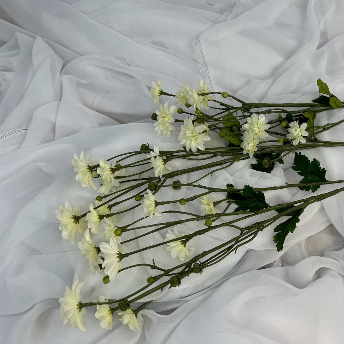 White Princess Dahlia Spray – Realistic Artificial Flowers