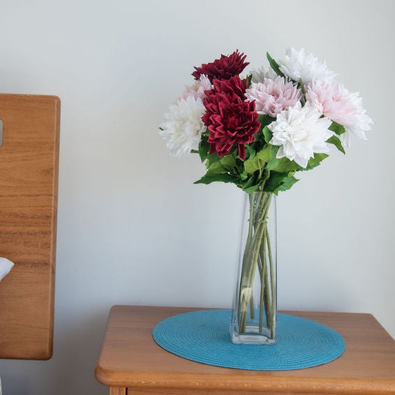 White Real Touch Dahlias-Realistic Artificial Flowers