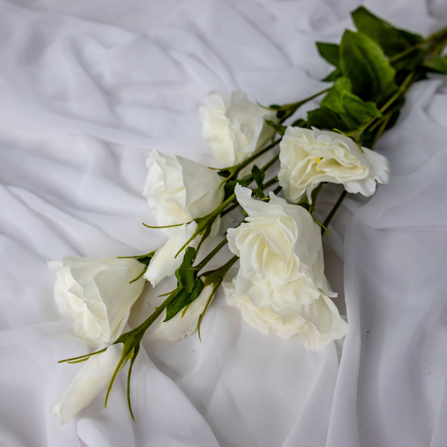 White Real Touch Lisianthus - Realistic Artificial Flowers
