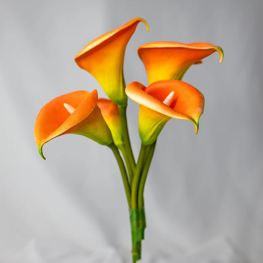 artificial Orange Buttonhole Calla Lilies