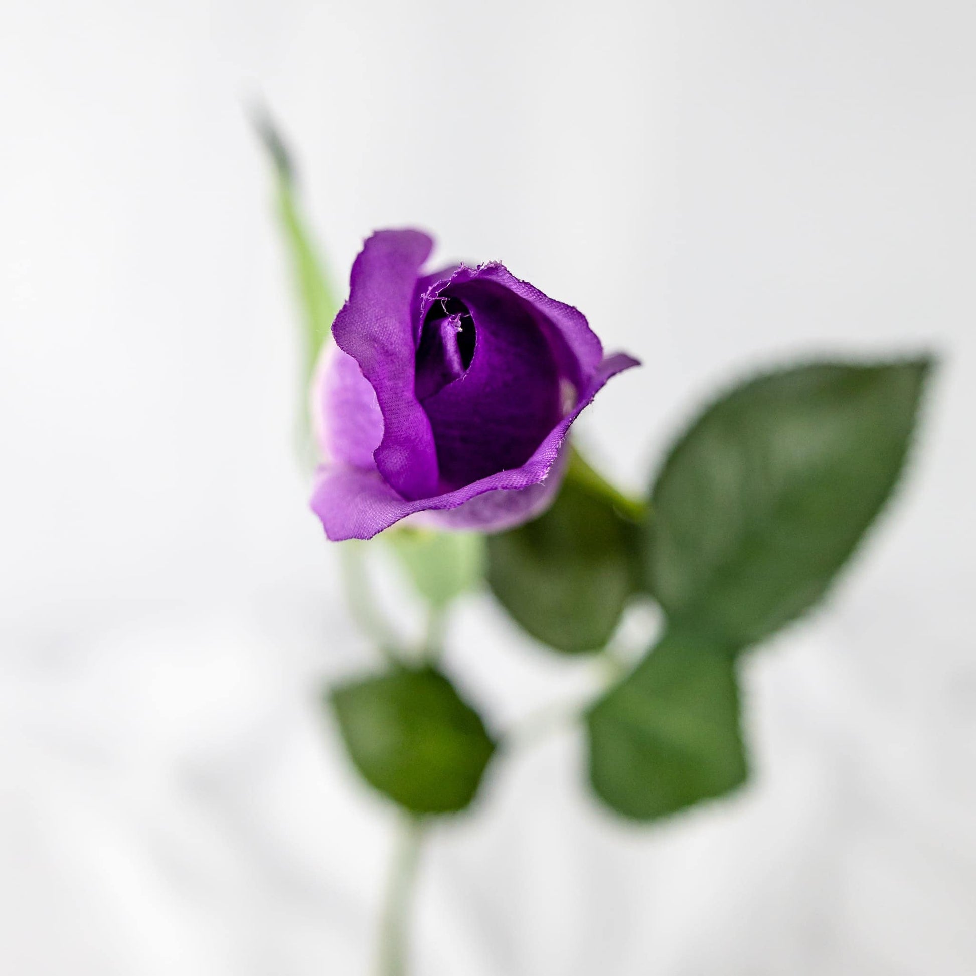 artificial Purple Real Touch Rose Bud top view