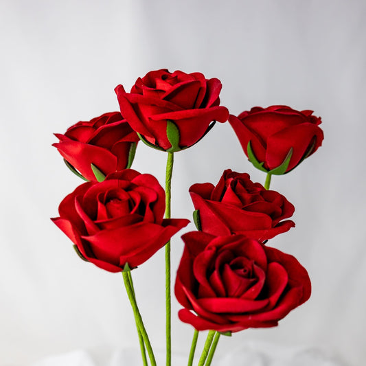 artificial Red Velveteen Bloom roses