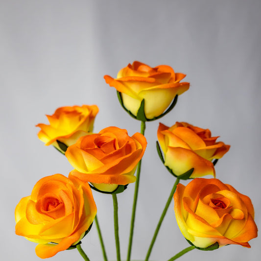 artificial Orange Velveteen Bloom roses