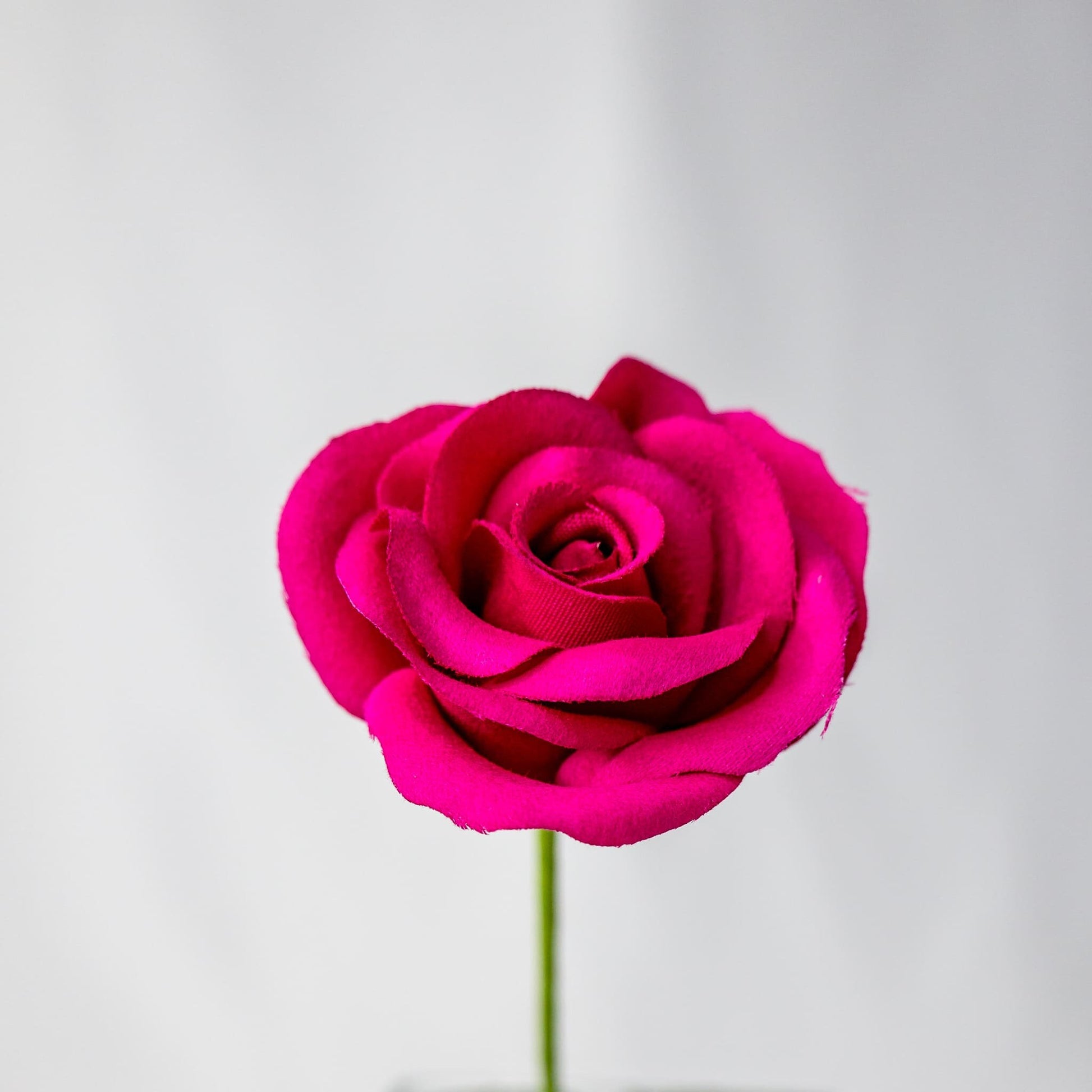 artificial Solid Fuschia Velveteen Bloom ros