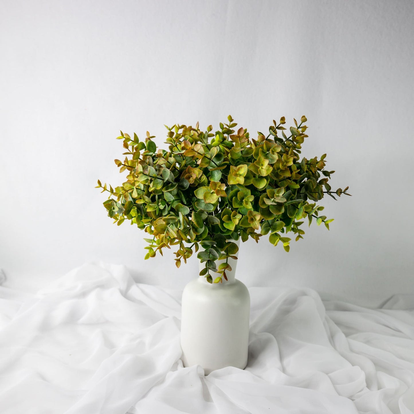artificial Gold Short Mini Gum Green in white vase