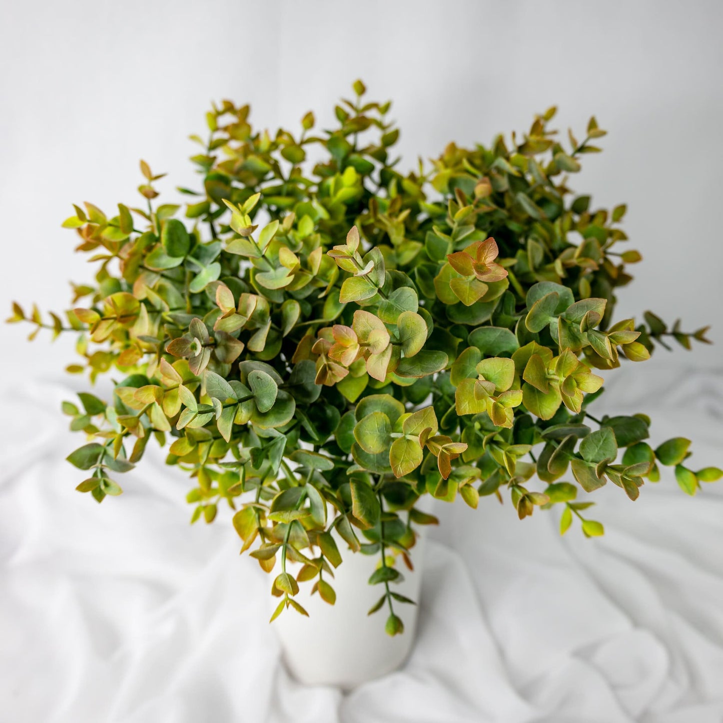 artificial Gold Short Mini Gum Green in white vase