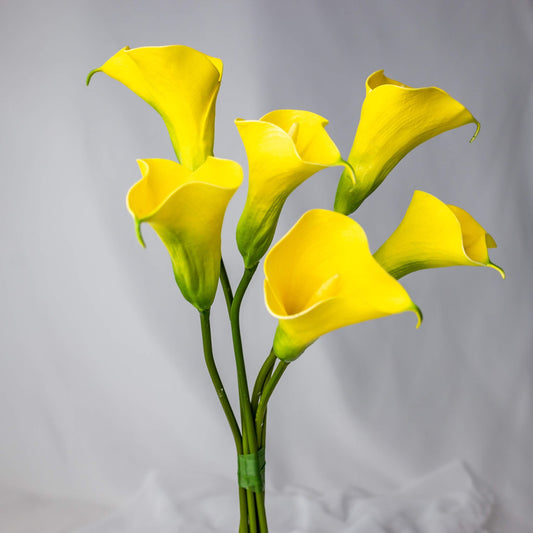 artificial Bright Yellow Small Calla Lilies
