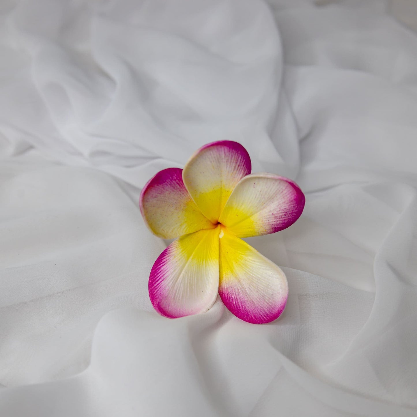 artificial white fuchsia frangipani flowerhead