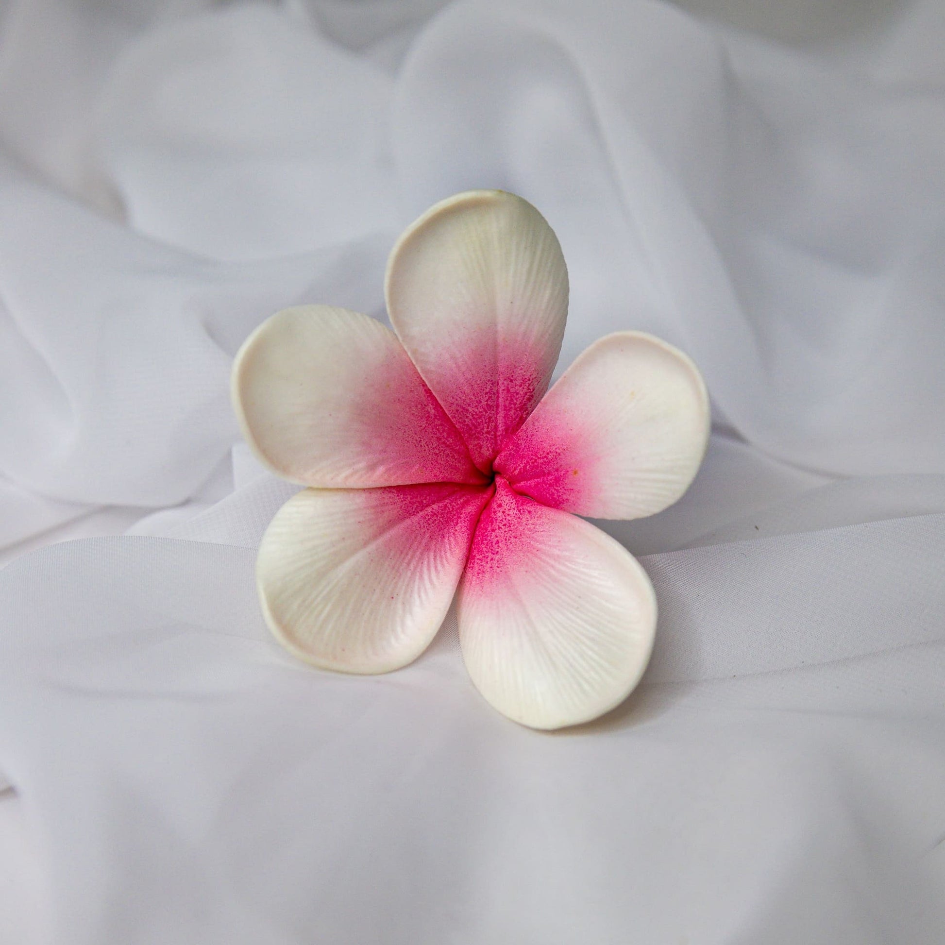 artificial white pink frangipani flower