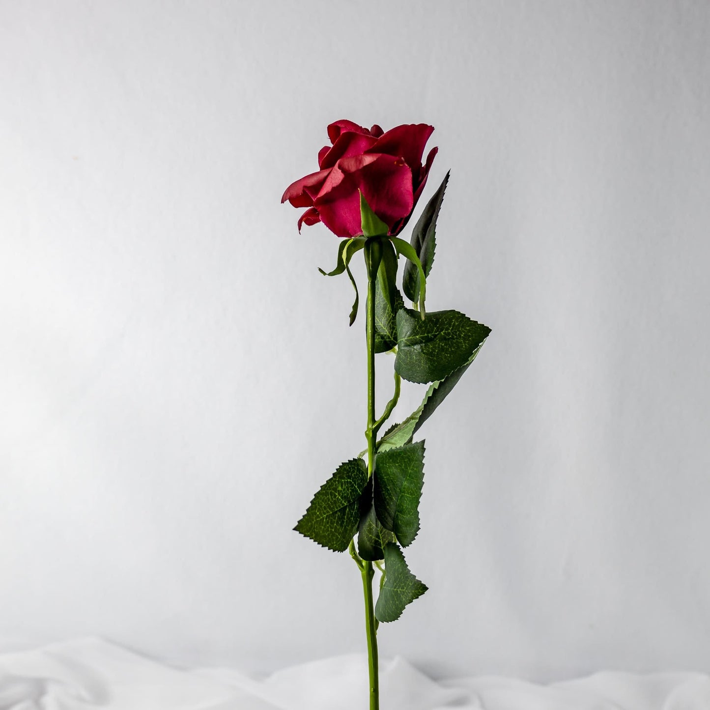 Red Open Bloom Real Touch Rose - Realistic Artficial Flowers