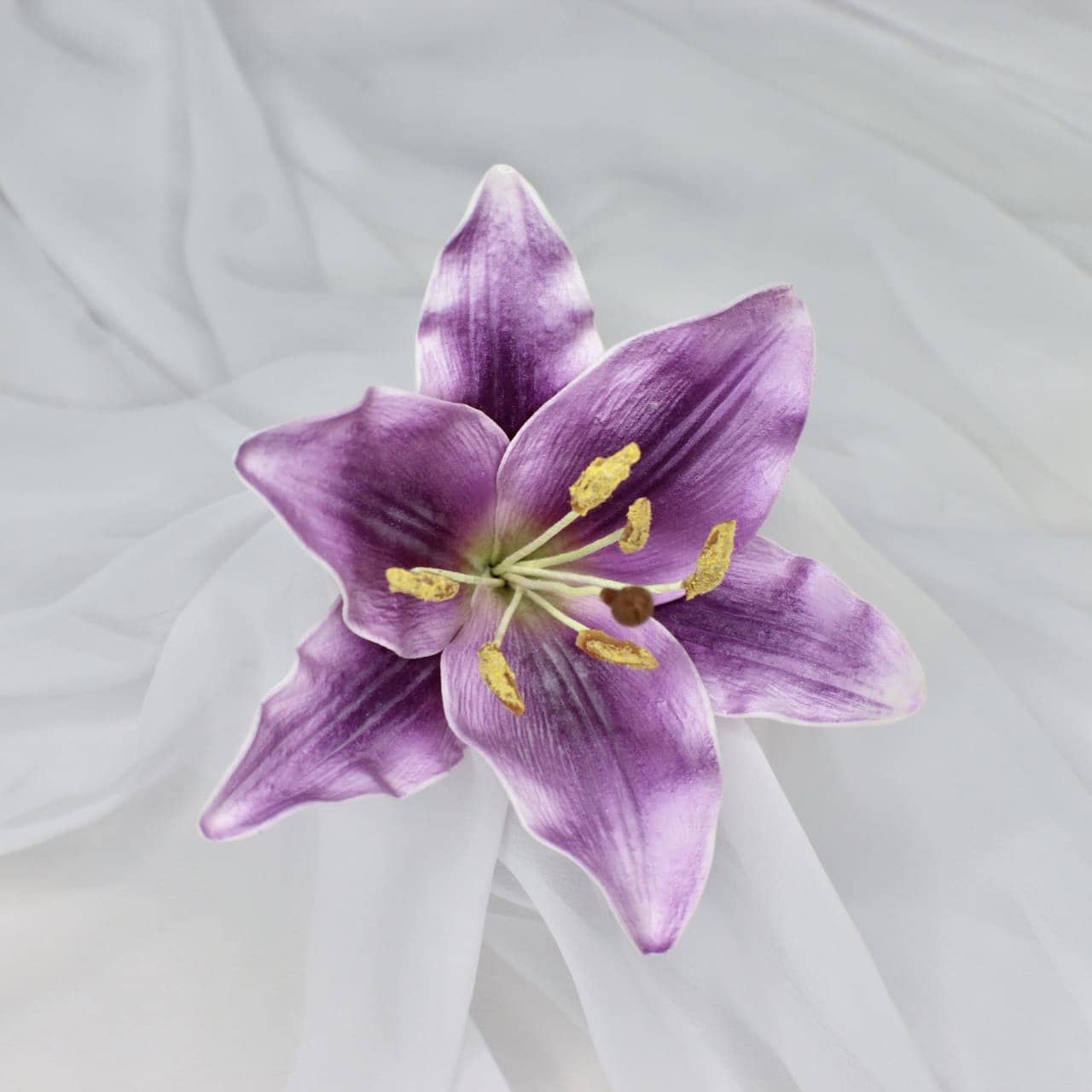 Purple Asiatic Lily Flowerhead - Realistic Artificial Flowers