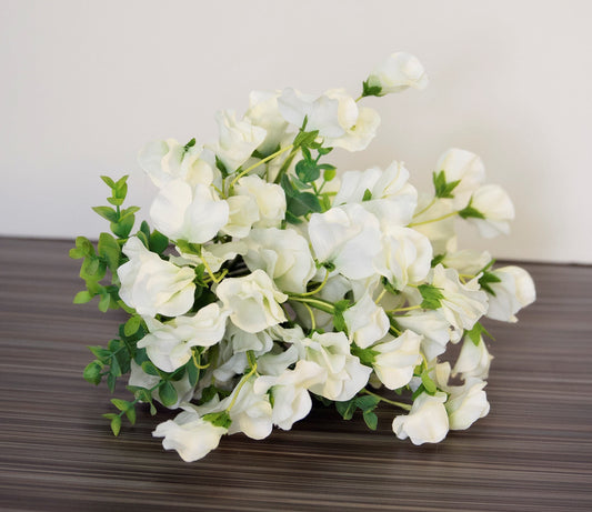 White Sweet Pea Bouquet - Wedding Bouquet