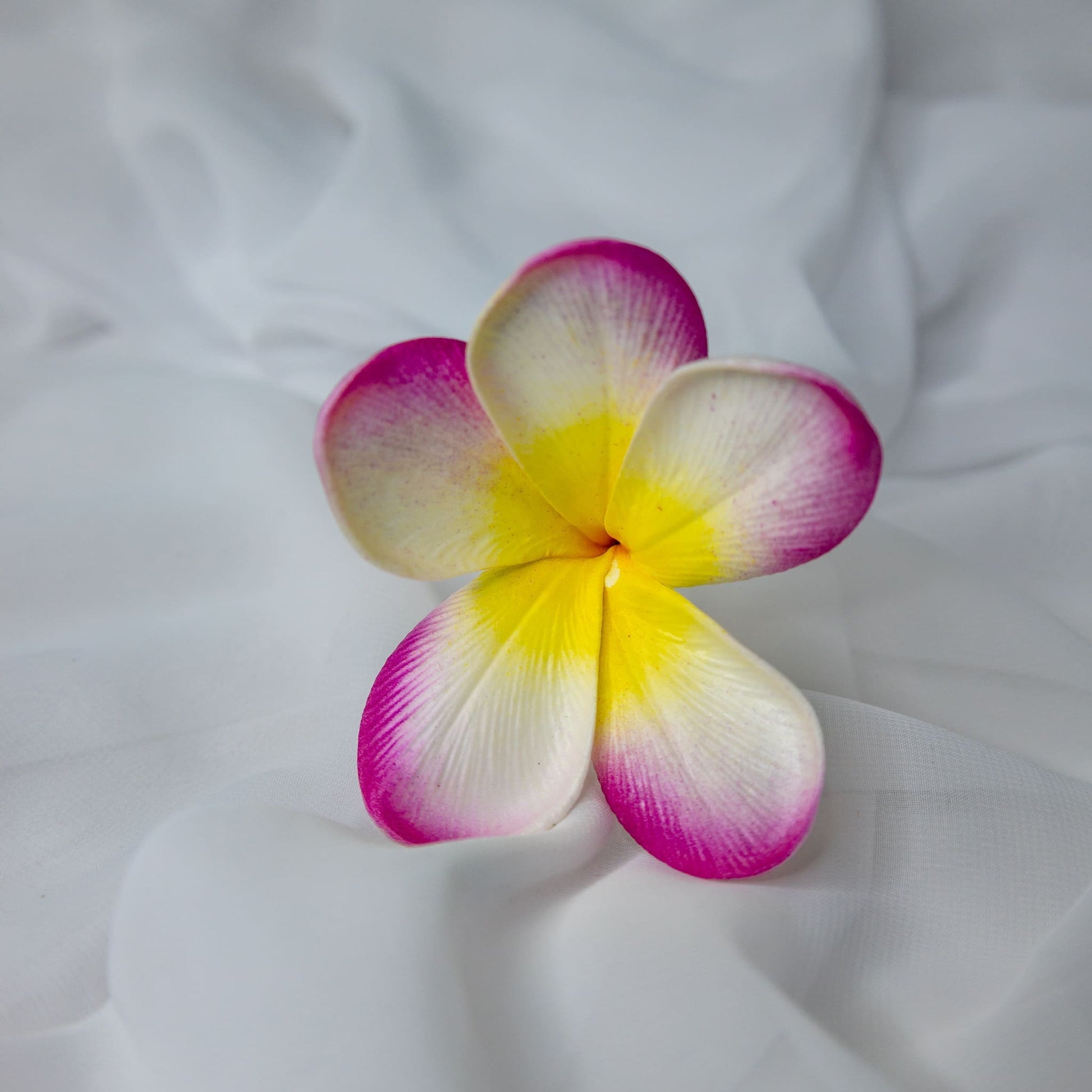 artificial white fuchsia frangipani flowerhead