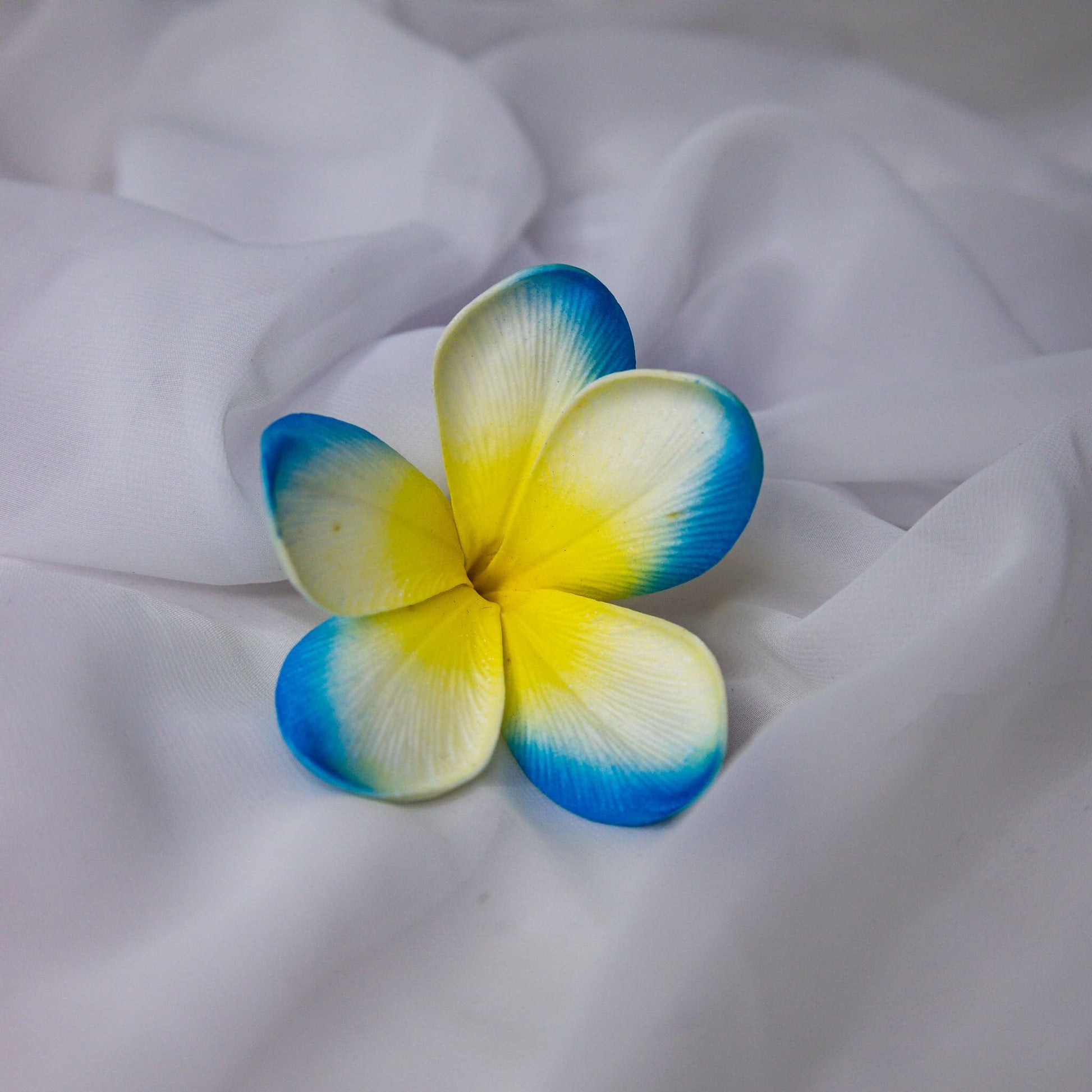 artificial skye blue frangipani flower
