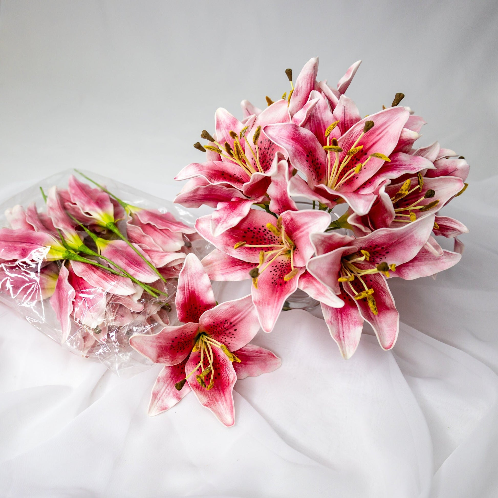 Dark Pink Asiatic Lily - Realistic Artificial Flowers