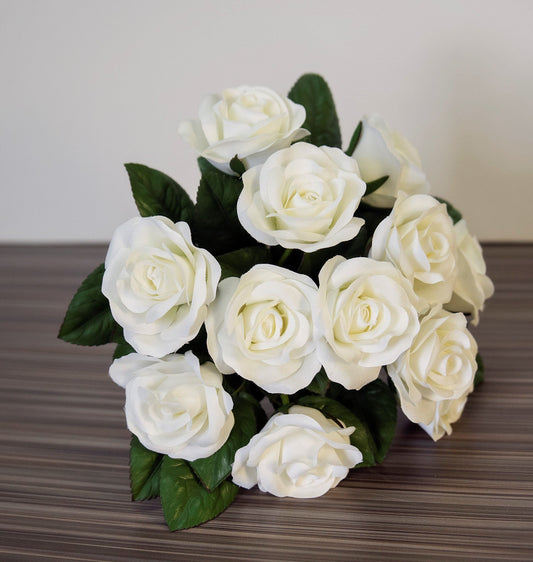 White Roses Flower Arrangement -Realistic Artificial Flowers
