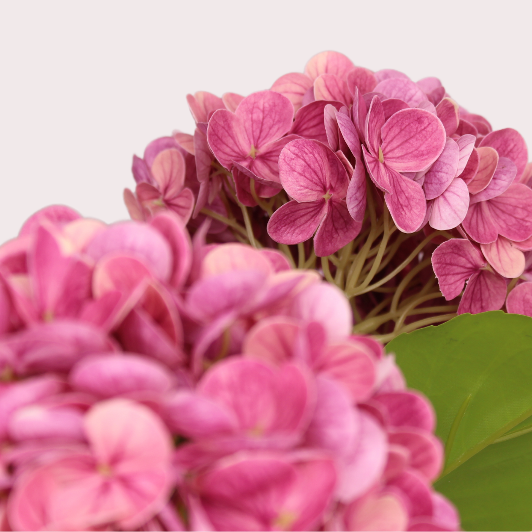 Dark Pink Real Touch Medium Hydrangea - Realistic Artificial Flowers