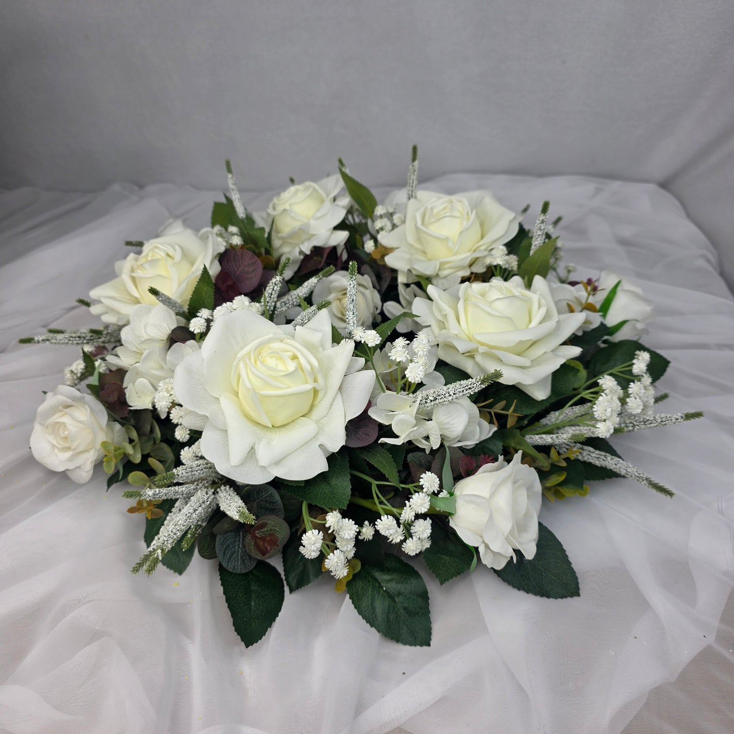 Wreath in Whites and Green