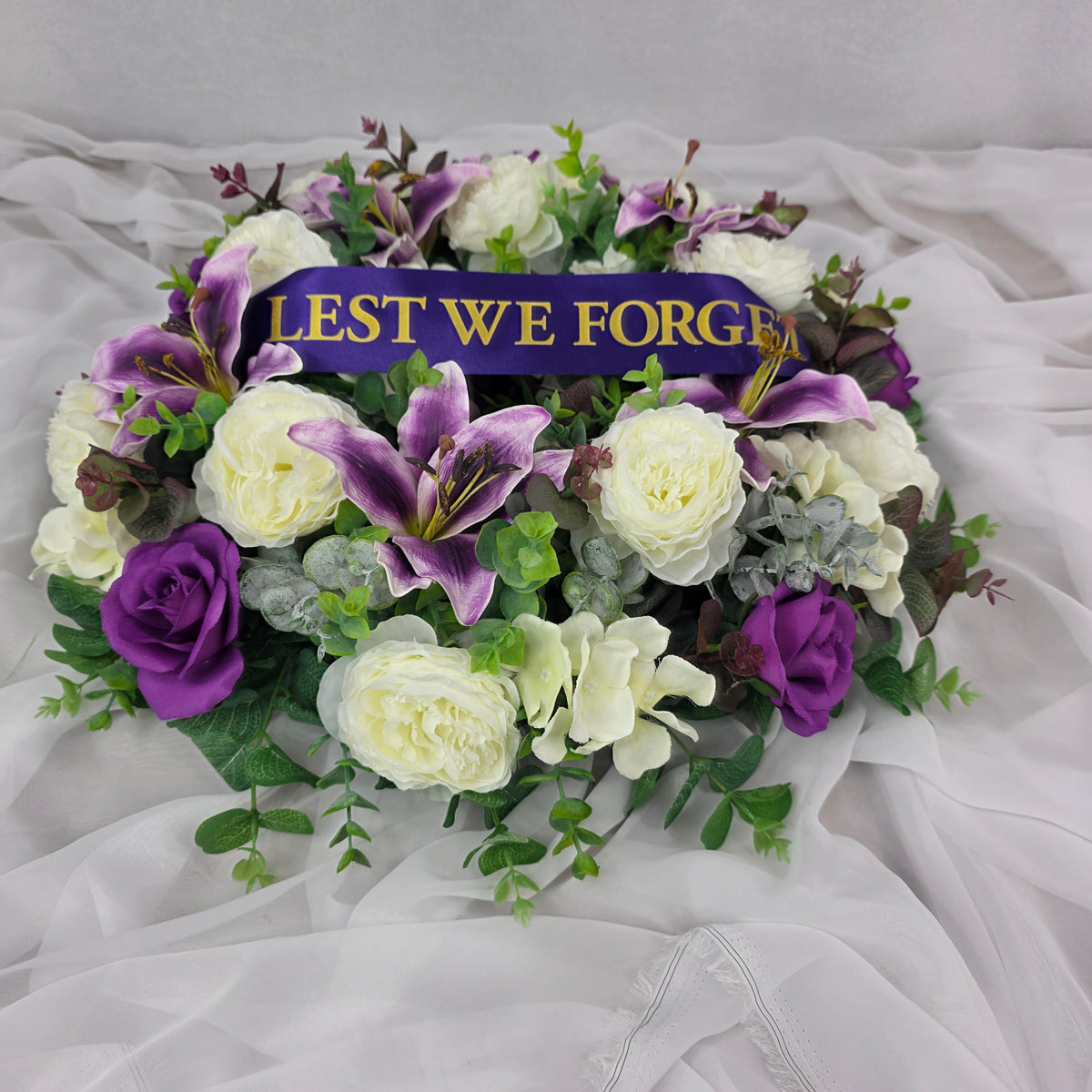Wreath in Purple and White