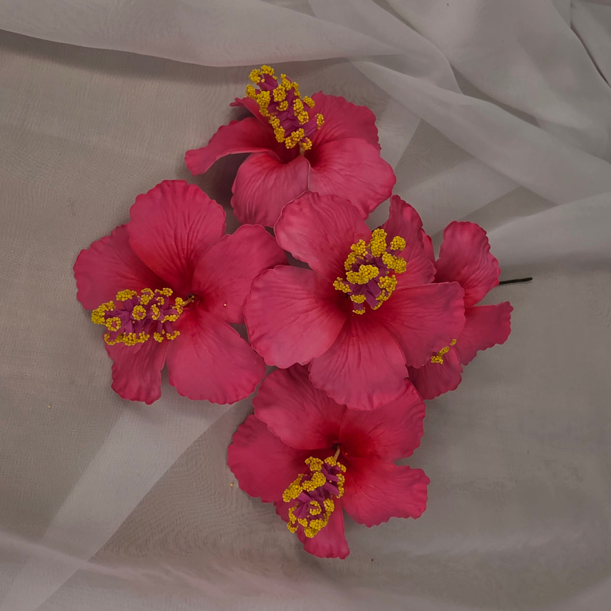 Pink Hibiscus 8cm Flowerhead