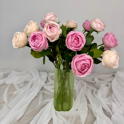 Pink Roses Element Real Shades of Pink Real Touch Rose Bouquet – Realistic Artificial Flowers