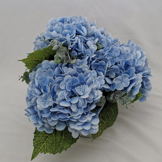 Light Blue Real Touch Medium Hydrangea  - Realistic Artificial Flowers