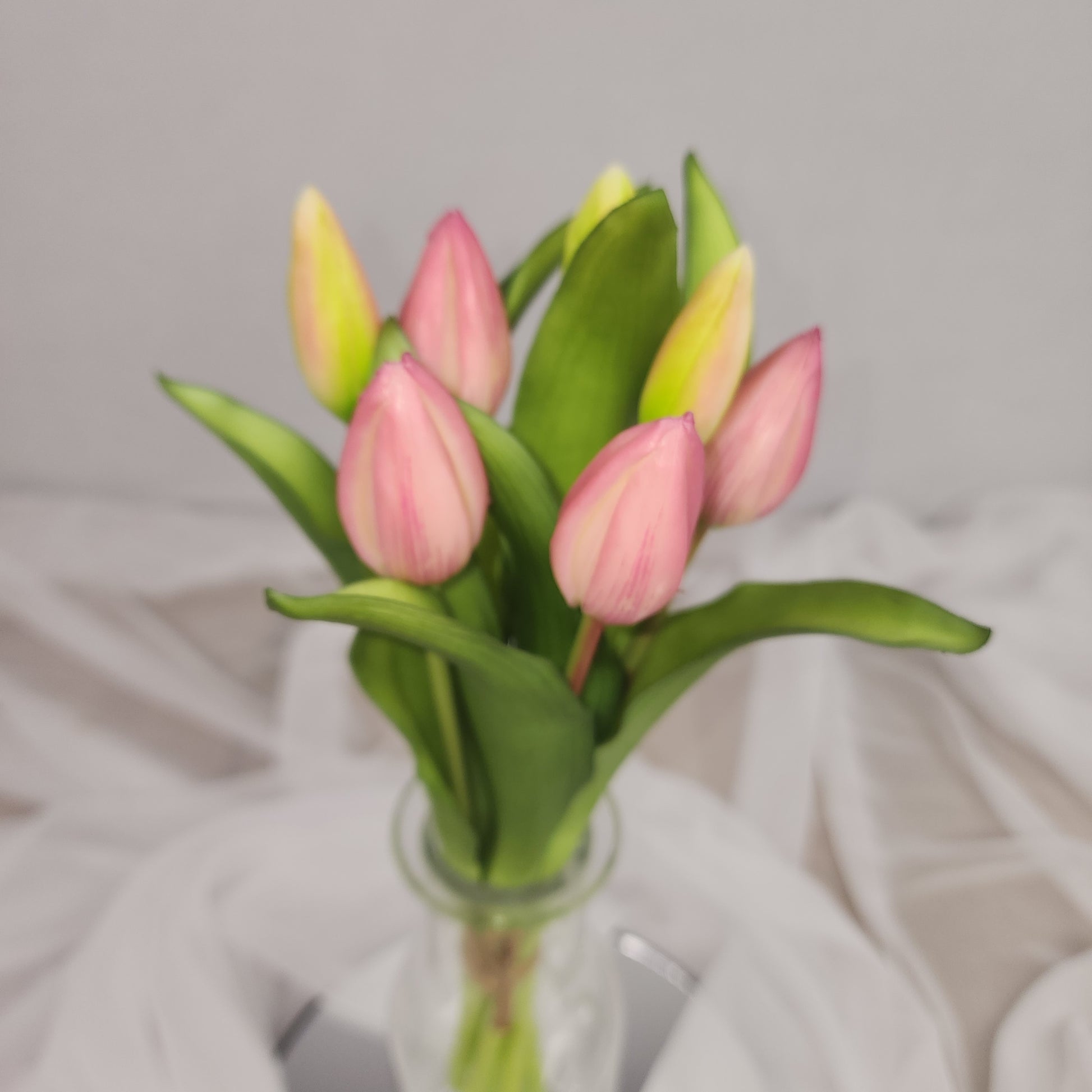 Pink Real Touch Tulip Bunch - Realistic Artificial Flowers