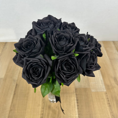 Black Rose Bouquet  - Real Touch Bridal