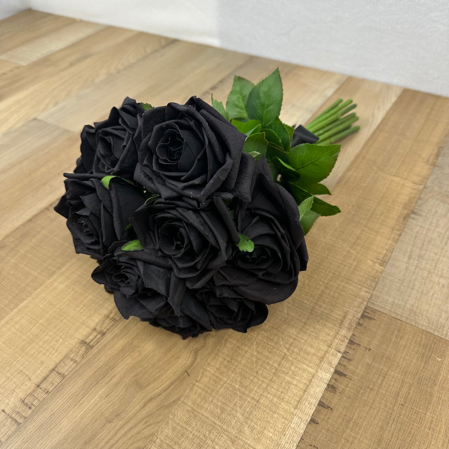 Black Rose Bouquet  - Real Touch Bridal