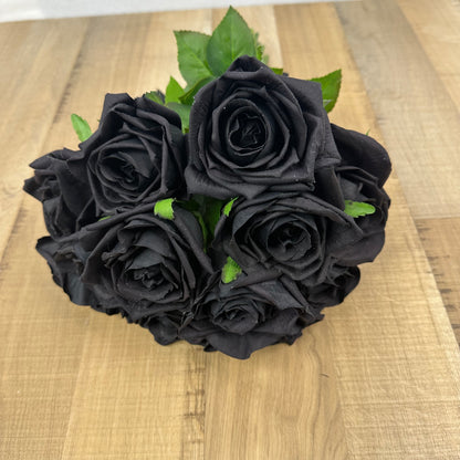 Black Rose Bouquet  - Real Touch Bridal