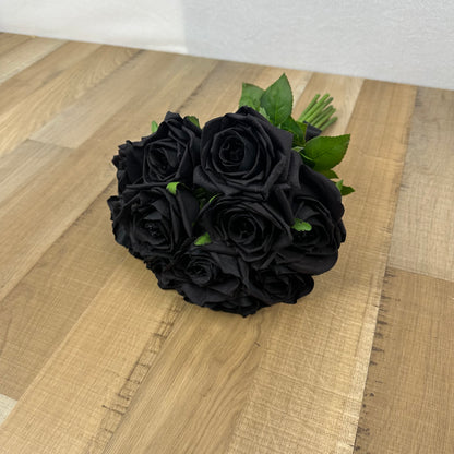 Black Rose Bouquet  - Real Touch Bridal