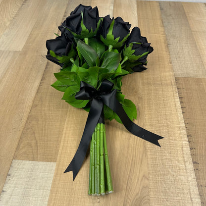 Black Rose Bouquet  - Real Touch Bridal