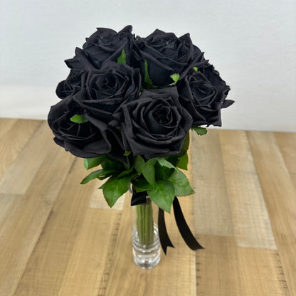 Black Rose Bouquet  - Real Touch Bridal