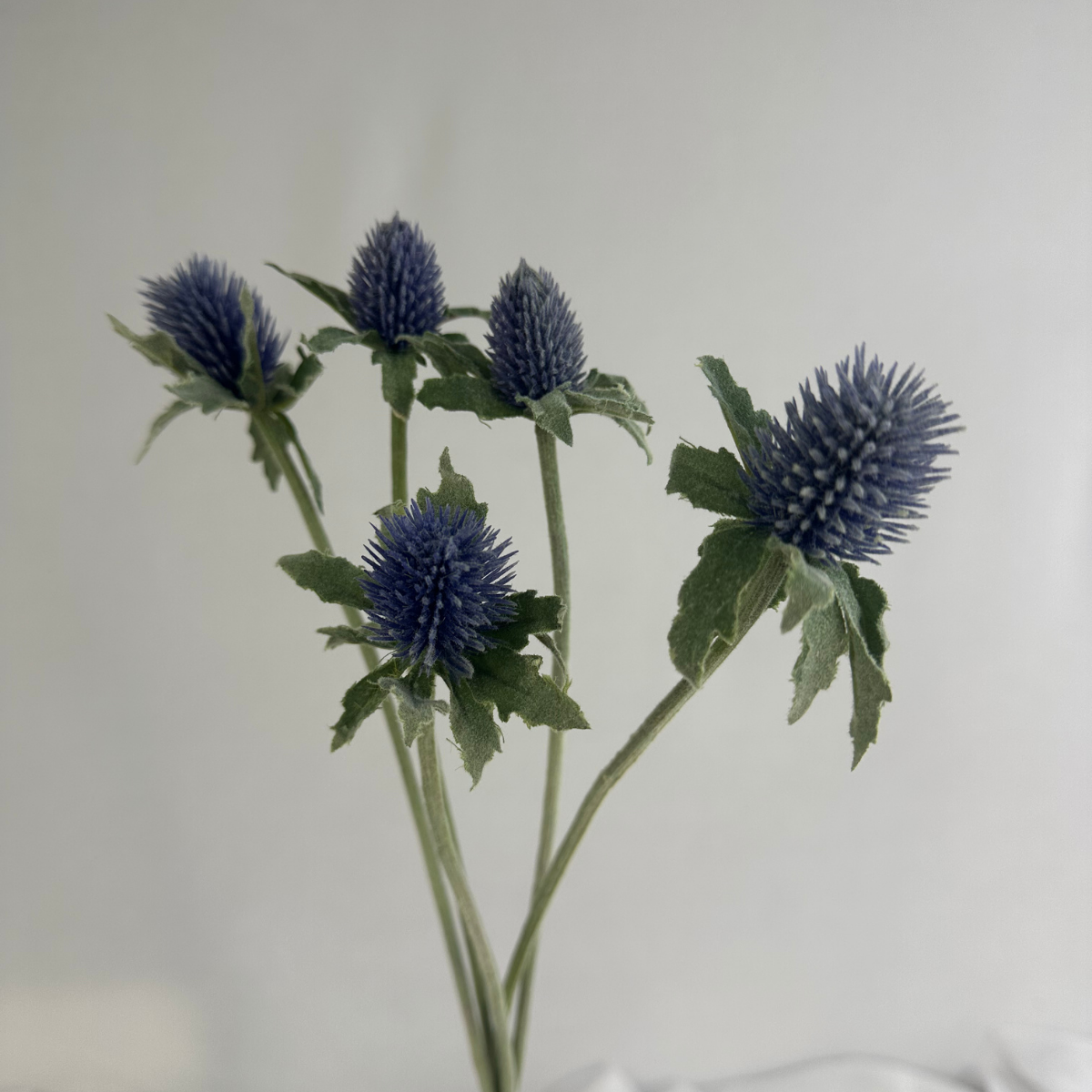 Small Deep Blue Thistle Stem – Realistic Artificial Flowers