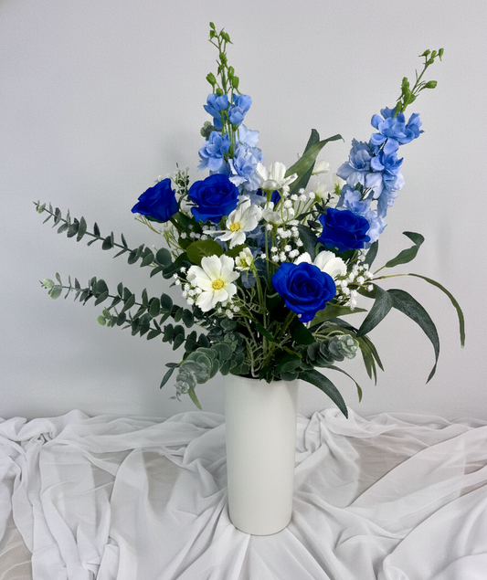 Beautiful Blue Bouquet -Real Touch Blooms