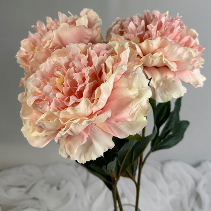 Large Pale Pink Peony Silk -Realistic Artificial Flowers