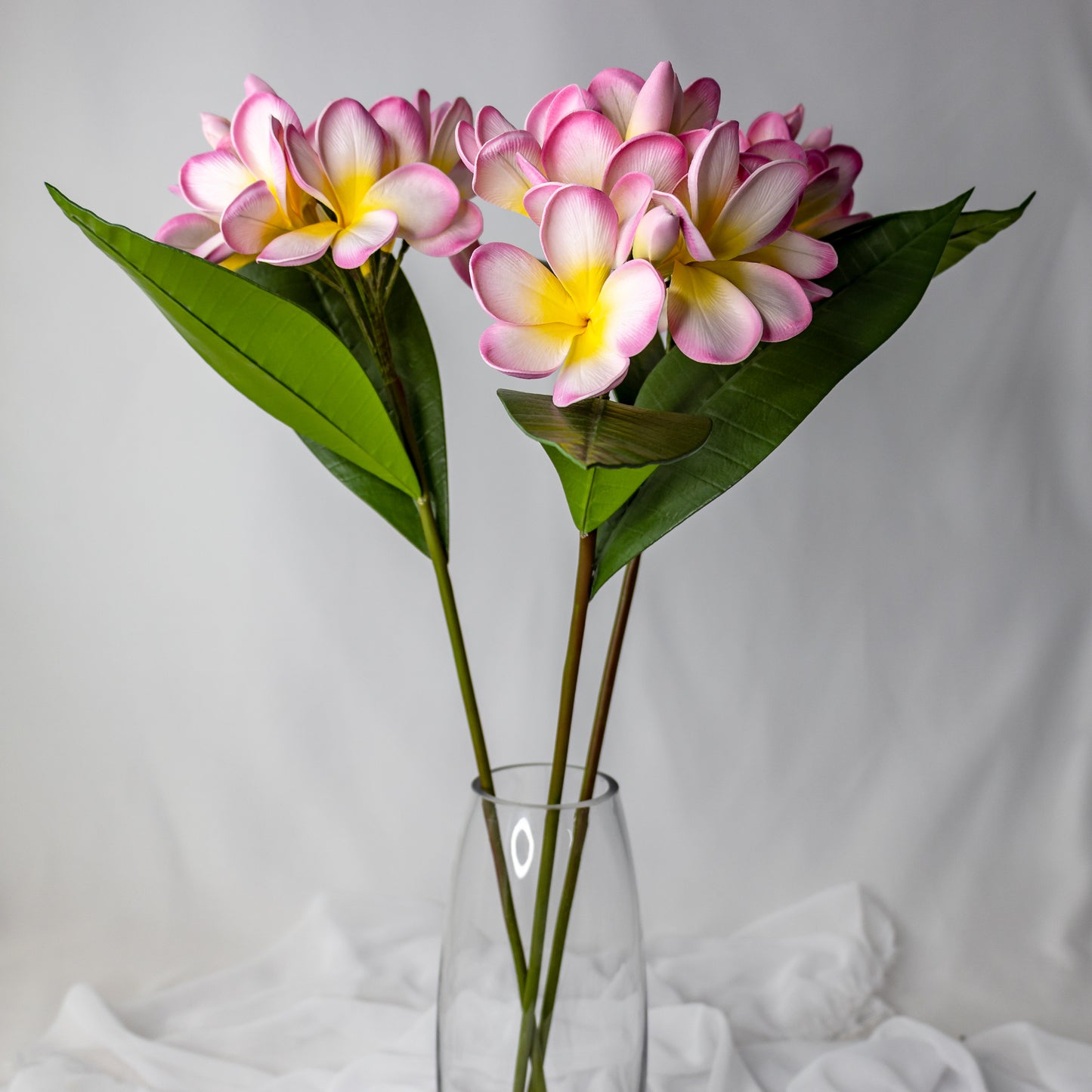 Classic Pink Frangipani Bunch - Realistic Artificial Flowers