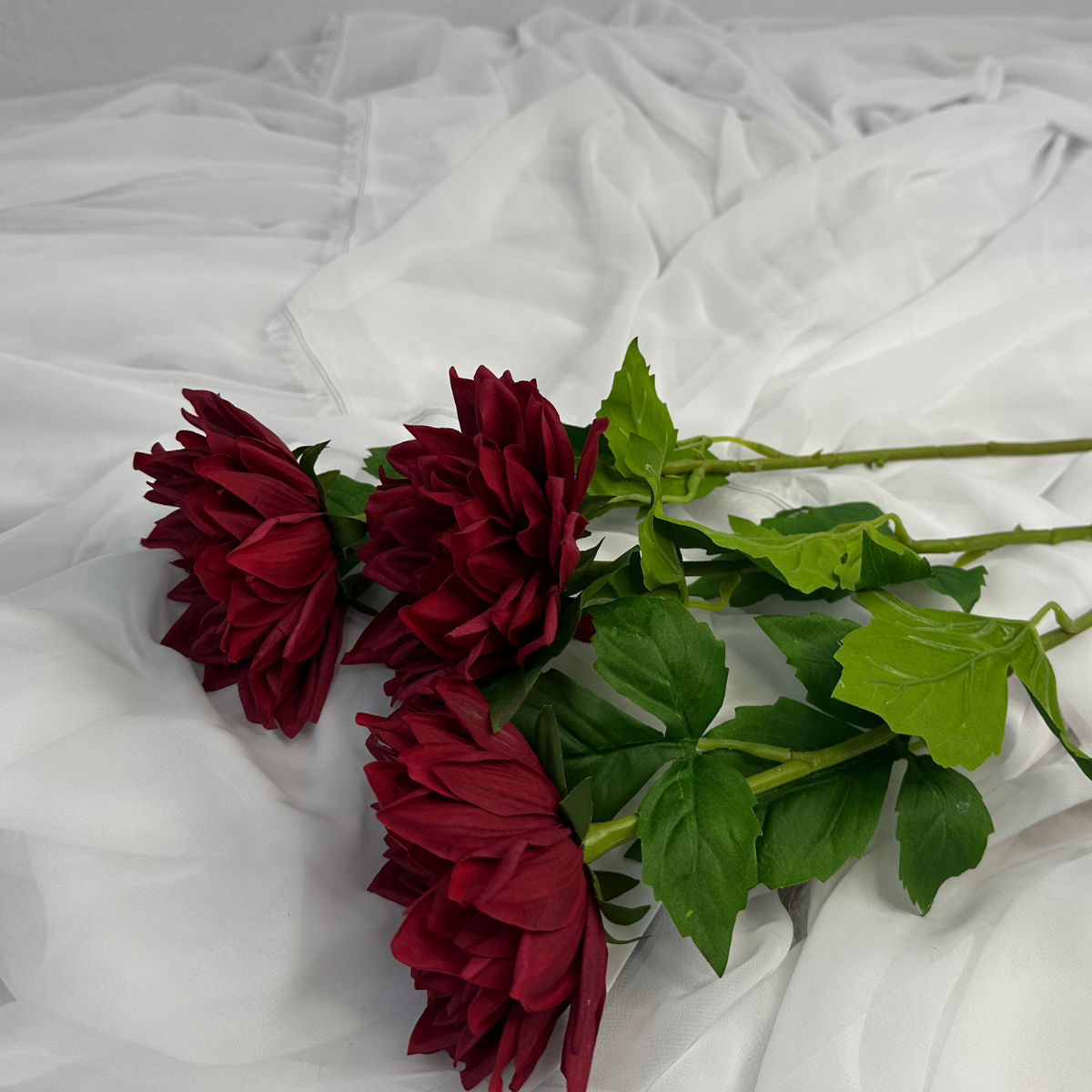 Burgundy Real Touch Dahlias-Realistic Artificial Flowers