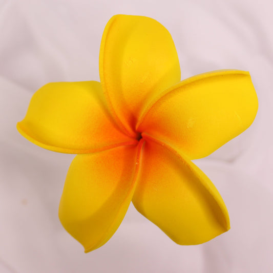 Yellow and Red Frangipani Real Touch 8.5cm Single Stem- Realistic Artificial Flowers