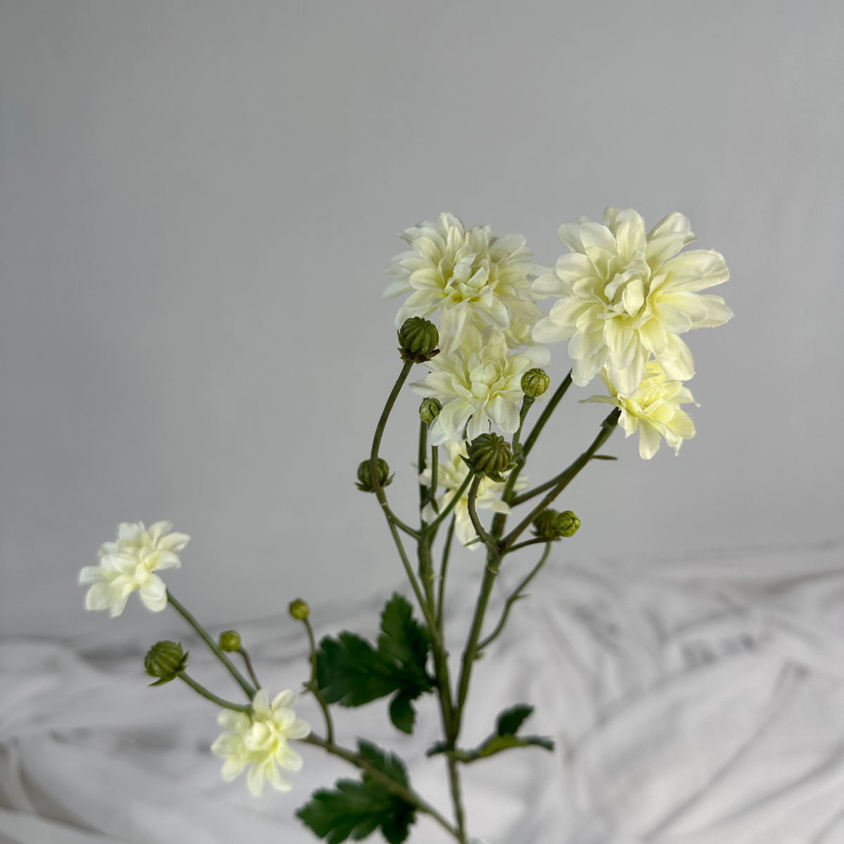White Princess Dahlia Spray – Realistic Artificial Flowers