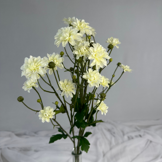 White Princess Dahlia Spray – Realistic Artificial Flowers