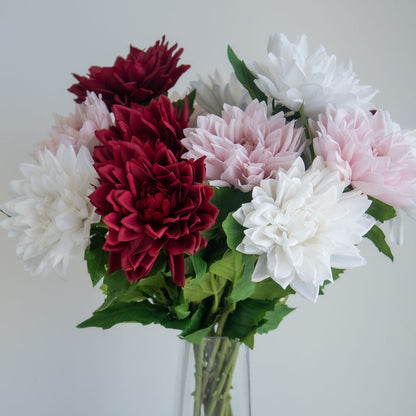Burgundy Real Touch Dahlias-Realistic Artificial Flowers