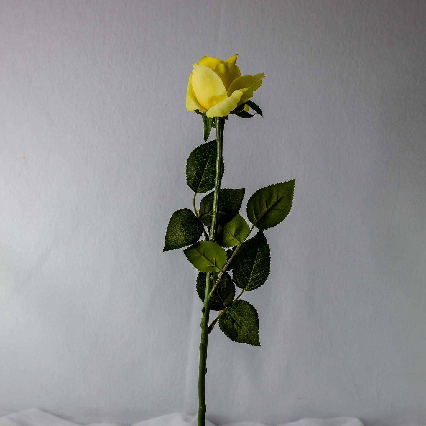 Yellow Real Touch Open Bloom Rose - Realistic Artificial Flowers