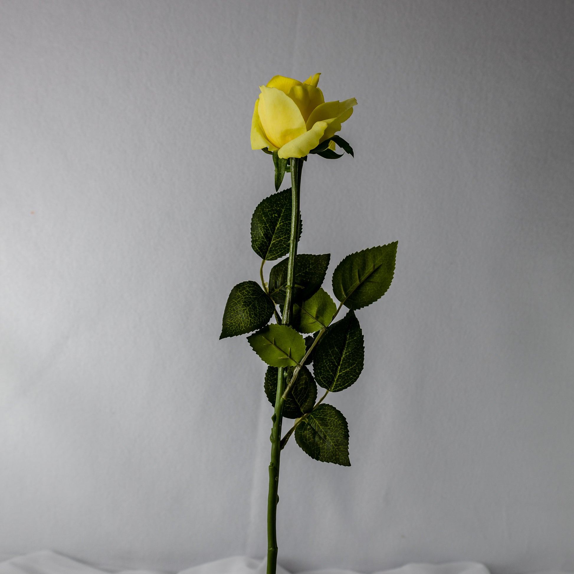 Yellow Real Touch Open Bloom Rose - Realistic Artificial Flowers