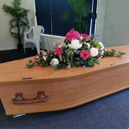 Casket Spray in Pinks for Funeral